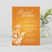 Invitation Elégante Fête des mariées Poppy Orange (Debout devant)
