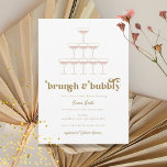 Invitation Elégante Fête des mariées rétro Champagne Mod<br><div class="desc">Elégant Mod Champagne Retro Bridal Shower Invitation</div>