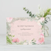 Invitation Élégante Fête des mariées romantique française ros (Debout devant)