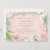 Invitation Élégante Fête des mariées romantique française ros (Dos)