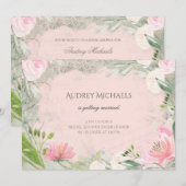 Invitation Élégante Fête des mariées romantique française ros (Devant / Derrière)