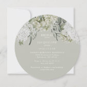Invitation Elégante Fête des mariées ronde de l'Hydrangea Lig (Devant)