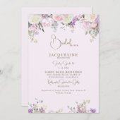 Invitation Élégante Fête des mariées rose (Devant / Derrière)