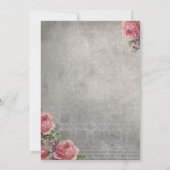 Invitation Elégante Fête des mariées Rose antique (Dos)