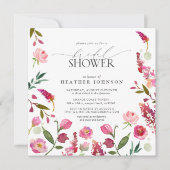 Invitation Elégante Fête des mariées rose Aquarelle (Devant)