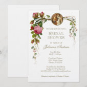 Invitation Elégante Fête des mariées Rose catholique Invitati (Devant / Derrière)