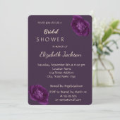 Invitation Élégante Fête des mariées Rose chic violet (Debout devant)