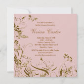 Invitation Élégante Fête des mariées rose corail (Dos)