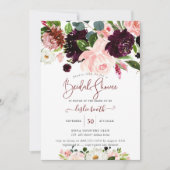 Invitation Elégante Fête des mariées Rose de crème de Protea  (Devant)