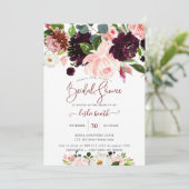 Invitation Elégante Fête des mariées Rose de crème de Protea  (Debout devant)