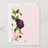 Invitation Elégante Fête des mariées Rose de crème de Protea  (Dos)