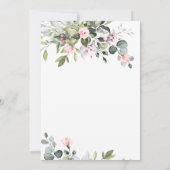 Invitation Élégante Fête des mariées Rose de l'Eucalyptus Blu (Dos)