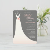 Invitation Elégante Fête des mariées rose de mariage élégant (Debout devant)