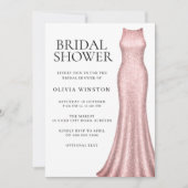 Invitation Élégante Fête des mariées Rose de robe or (Devant)