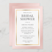 Invitation Élégante Fête des mariées rose et or (Devant / Derrière)