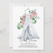 Invitation Elégante Fête des mariées rose et verdure (Devant)
