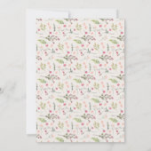 Invitation Elégante Fête des mariées rose et verte florale (Dos)