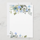 Invitation Elégante FÊTE DES MARIÉES Rose Eucalyptus Bleu (Dos)