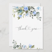 Invitation Elégante FÊTE DES MARIÉES Rose Eucalyptus Bleu (Dos)