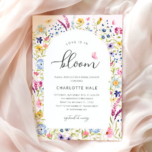 Invitation Élégante Fête des mariées rose florale