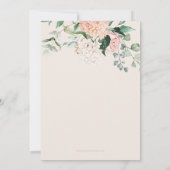 Invitation Élégante Fête des mariées rose florale Hydrangea (Dos)