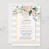 Invitation Élégante Fête des mariées rose florale Hydrangea (Devant)