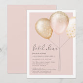 Invitation Élégante Fête des mariées rose-pâle (Devant / Derrière)