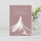 Invitation Élégante Fête des mariées Rose romantique Dusty (Debout devant)