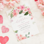 Invitation Élégante Fête des mariées rose Sakura Flowers