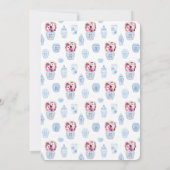 Invitation Elégante Fête des mariées roses foncées et orchidé (Dos)