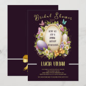 Invitation Elégante Fête des mariées royale violet de Pâques (Devant / Derrière)