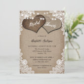 Invitation Élégante Fête des mariées rustique (Debout devant)