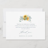 Invitation Élégante Fête des mariées rustique de tournesol (Dos)