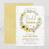 Invitation Elégante Fête des mariées rustique de tournesol au (Devant / Derrière)