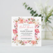 Invitation Élégante Fête des mariées Saumon rose (Debout devant)