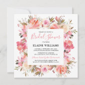 Invitation Élégante Fête des mariées Saumon rose (Devant)