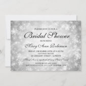 Invitation Elégante Fête des mariées Silver Winter Wonderland (Devant)
