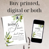 Invitation Elégante Fête des mariées simple en aquarelle