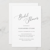 Invitation Elégante Fête des mariées simple en noir et blanc (Devant / Derrière)