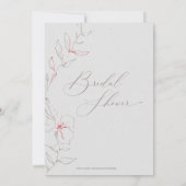 Invitation Elégante Fête des mariées simple gris & fleurs rou (Dos)