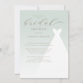 Invitation Élégante Fête des mariées simple Sage Green (Devant)