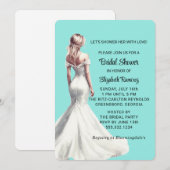 Invitation Elégante Fête des mariées tendance chic turquoise (Devant / Derrière)