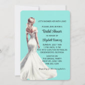 Invitation Elégante Fête des mariées tendance chic turquoise (Devant)