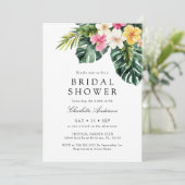 Invitation Élégante Fête des mariées tropicale florale (Debout devant)