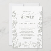 Invitation Élégante Fête des mariées végétale victorienne Sag (Devant)