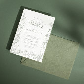 Invitation Élégante Fête des mariées végétale victorienne Sag