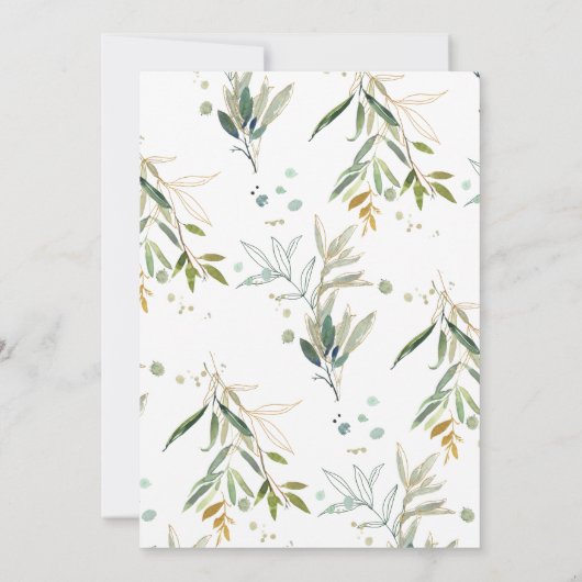 Invitation Élégante Fête des mariées Verdure Foliage botaniqu (Dos)