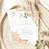 Invitation Elégante Fête des mariées verte de couleur blush &