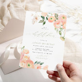 Invitation Elégante Fête des mariées verte de couleur blush &