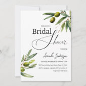 Invitation Élégante Fête des mariées verte de verdure (Devant)